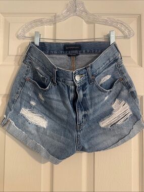 Aeropostale Distressed Denim Shorts - Light Blue Wash